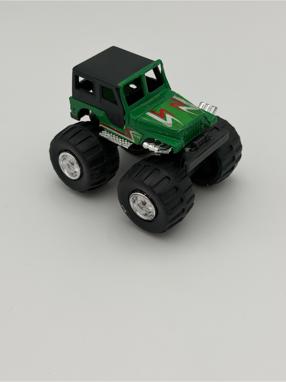 Vintage Soma Jeep Wrangler Monster Truck Toy, Green w/Black Hard Top 1998